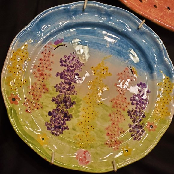 LOT 4 Decorative Plates Oxford Elite Wild Flower Meadow / Butterfly / Dragonfly - Picture 1 of 4